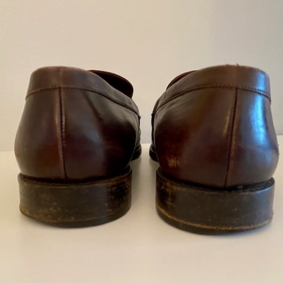 Gucci Brown Vintage 1990's loafers with gold Gucci - Picture 8 of 9